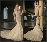 Long Sleeves Bridal Gown Lace Mermaid Wedding Dress B16322