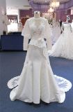 Long Sleeve Custom Made Satin Lace Wedding Dress