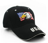 Fashion Eagle Black Baseball Cap with Long Bill