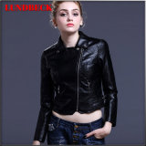 Best Sell Black PU Jacket for Women Leisure Clothing