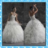 Strapless Crystal Wedding Dress Organza Bridal Wedding Ball Gown (H5201)