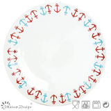 Hot Sale 27cm White with Silk Screen Dinner Plate