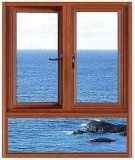 Professional Thermal Break Oak Wood Clad Aluminum Casement Glass Window with High Quality (ACW-058)