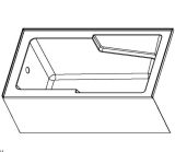 60 X 32 Embedded Apron Skirted Acrylic Bathtub with Arm