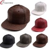 Crocodile PU Leather Snapback Hat with Metal Closure