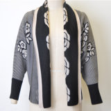 Patterned Lapel Open Cardigan Knitwear