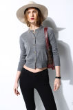 Merino Round Neck Knit Women Cardigan