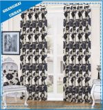 Home Decoration Black Floral Polyester Window Curtain