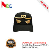 Custom 6 Panel Snapback Baseball Cap with Gold 3D Embroidery Logo