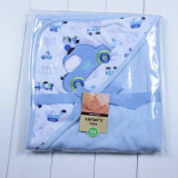 100% Knitted Cotton Embroidered Baby Swaddle Blanket Hooded Poncho