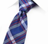 New Design Stylish Plaid Silk/Polyester Woven Necktie