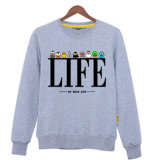 Printing Cotton Women Grey Long Sleeve T Shirt