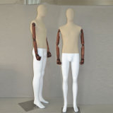 Fabric Wrapped Male Mannequin with Wooden Arm