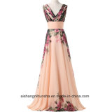 Women Chiffon Flower Floral Sleeveless Evening Dress Prom Dress