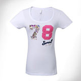 Fashsion Sexy Cotton/Polyester Printed T-Shirt for Women (W054)