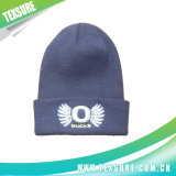Solid Color Cuffed Knitted Sport Hats with Embroidery (046)