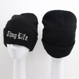 New Custom Embroidered Logo Black Beanie Cap