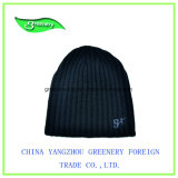 Promotional Fashion Black Embroidery Winter Kint Hat