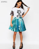 Africa Tennis Sport Pleated Mini Skirt in Matalli PU