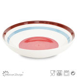 Simple Handpainted Circle Ceramic Soup Bowl
