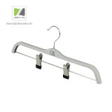 Rubber Paint Coated Plastic Bottom / Skirt Hanger with Metal Clips
