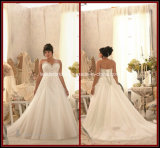 Ball Gowns Plus Size Beads Tulle White Appliques Bridal Wedding Dress Rr9007