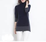 100%Merino Wool High Neck Knit Sweater for Ladies