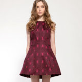 Lady Summer Wine Print Sleeveless Poly Drill Flare Dress