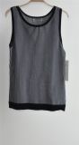 Ladies Pure Colour Striped Sleeveless Sweater