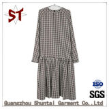 OEM New Fashion Plaid Women Pleated Dress