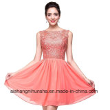 A Line Lace Bodice Tulle Skirt Short Party Prom Dress