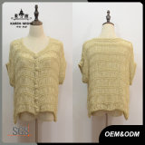 Women Button Short Sleeve Knitted Cardigan