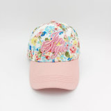 Colorful Crown Customied 3D Embroidered Pink Brim Baseball Cap for Lady