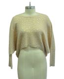 Fashion Round Neck Batwing Sleeve Knitted Sweater for Women