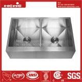 Stainless Steel Apron Front Double Bowl Handmade Kitchen Sink