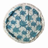 China Reliable Factory Circle Round Beach Towel Cotton with Fringe