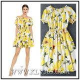Designer Clothing Manufacture in China Women Fashion Floral Printed Party Dress for Summer