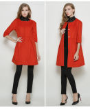 High Quality Winter Long Europen Style Red Women Coat for Winter