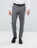 Slim Smart Trousers in Traditional Grey Check