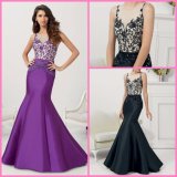 Purple Black Bridesmaid Dresses Mermaid Bridal Formal Prom Evening Dress Z1048