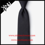 Perfect Knot 100% Silk Woven Skinny Black Tie for Men