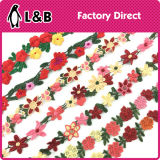 New Arrival Fancy Rose Flower Multi-Color Embroidery Lace