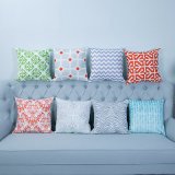 Digital Print Decorative Cushion/Pillow with Ikat Geometric Pattern (MX-18)