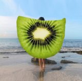 Round Beach Towel with Strawberry Coconut Lemon Designs