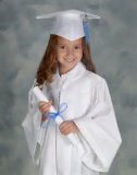 Kids Royal Blue Shiny Graduation Caps Gowns Primary School