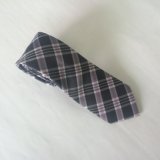 Fashion Check Design Grey with Purple Colur Men's Woven Silk Neckties