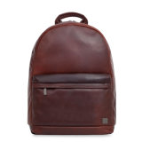 Trendy Design Reddish Brown Real Leather Laptop Backpack for School
