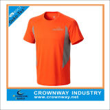 Men Custom Fitness Polyester Sports Tshirt with Mesh Fabric Insert