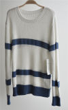 Ladies 100%Cotton Knit Pullover Sweater