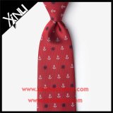 Handmade 100% Silk Jacquard Woven Mens Tie Red for Men